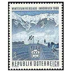 1 عدد تمبر مسابقات زمستانی دانشگاهها - اتریش 1968