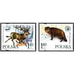 2 عدد تمبر مشترک با اوکراین - حفاظت از محیط زیست بدون مرز - لهستان 1999