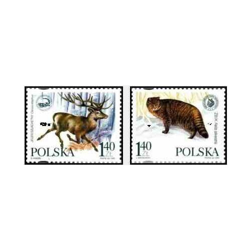 2 عدد تمبر مشترک با اوکراین - حفاظت از محیط زیست بدون مرز - لهستان 1999