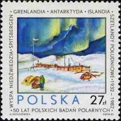1 عدد تمبر پنجاهمین سال تحقیقات قطب توسط لهستانی ها - لهستان 1982