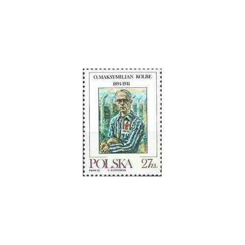1 عدد تمبر تقدیس از پدر ماکسیمیلیان کولبه - کشیش - لهستان 1982