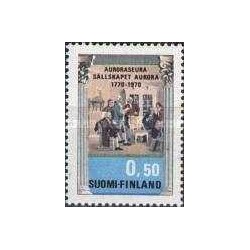 1 عدد  تمبر دویستمین سالگرد انجمن شفق قطبی  - فنلاند 1970