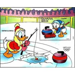 سونیرشیت المپیک زمستانی آلبرویل فرانسه- شخصیتهای کارتونی والت دیسنی-  گویانا 1991 قیمت 5.6 دلار