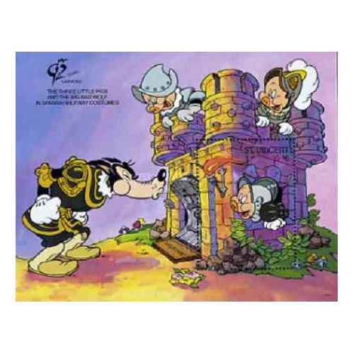 سونیرشیت نمایشگاه جهانی تمبر گرنادا - شخصیتهای کارتونی والت دیسنی -  سنت وینسنت 1992 قیمت 5.6 دلار