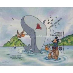 سونیرشیت کریستمس - شخصیتهای کارتونی والت دیسنی - گرندین گرانادا 1986  قیمت 5.6 دلار