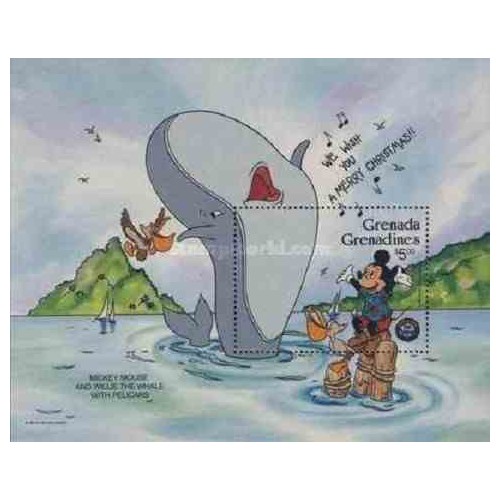 سونیرشیت کریستمس - شخصیتهای کارتونی والت دیسنی - گرندین گرانادا 1986  قیمت 5.6 دلار
