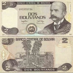 اسکناس 2 بولیویانوس - بولیوی 1986