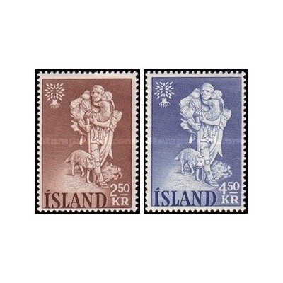 2 عدد  تمبر سال جهانی پناهندگان - ایسلند 1960
