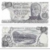 اسکناس 50 پزو - آرژانتین 1976 بدون نخ رنگی در کاغذ