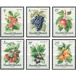 6 عدد تمبر گونه های میوه های خانگی - اتریش 1966