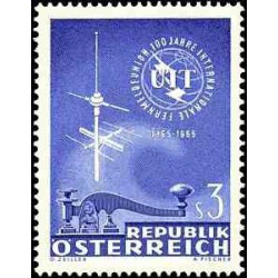 1 عدد تمبر صدمین سال اتحادیه بین المللی مخابرات - UIT - اتریش 1965