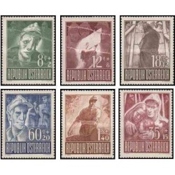 6 عدد تمبر خیریه زندانیان جنگ - اتریش 1947