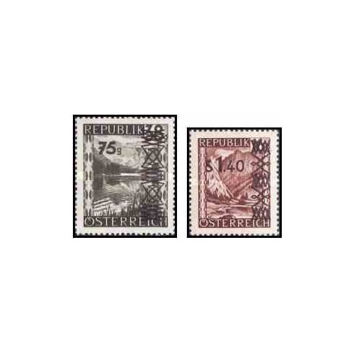 2 عدد تمبر سورشارژ سری پستی - اتریش 1947