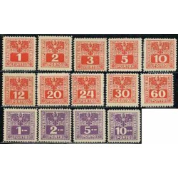 14 عدد تمبر هزینه پستی - سری پستی - اتریش 1945