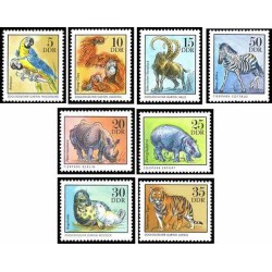 8 عدد تمبر حیوانات باغ وحش  - جمهوری دموکراتیک آلمان 1975