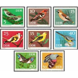 8 عدد تمبر پرندگان حفاظت شده  - جمهوری دموکراتیک آلمان 1973
