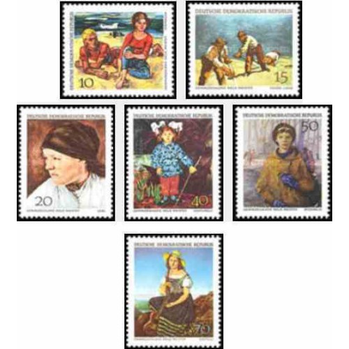 6 عدد تمبر تابلوهای نقاشی درسدن - جمهوری دموکراتیک آلمان 1968