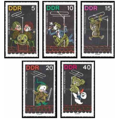 5 عدد تمبر روز کودک  - جمهوری دموکراتیک آلمان 1964