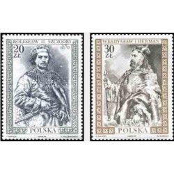 2 عدد تمبر پرتره فرمانروایان لهستانی - لهستان 1989