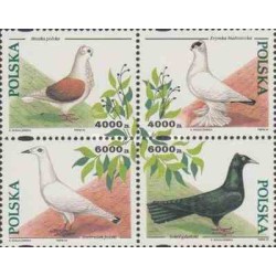 4 عدد تمبر کبوترهای دست آموز  - لهستان 1994
