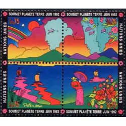 4 عدد تمبر دومین کنفرانس محیط زیست و توسعه - ریودوژانیرو  - ژنو سازمان ملل 1992 قیمت 6.7 دلار