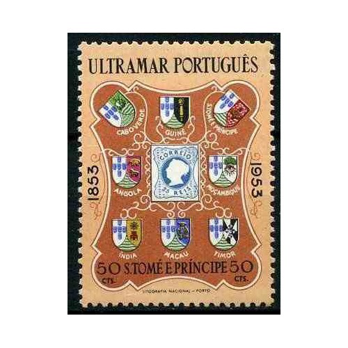 1 عدد تمبر 100مین سال تمبر پرتغال با 8 مستعمره - سائو تام و پرینسیپ 1953