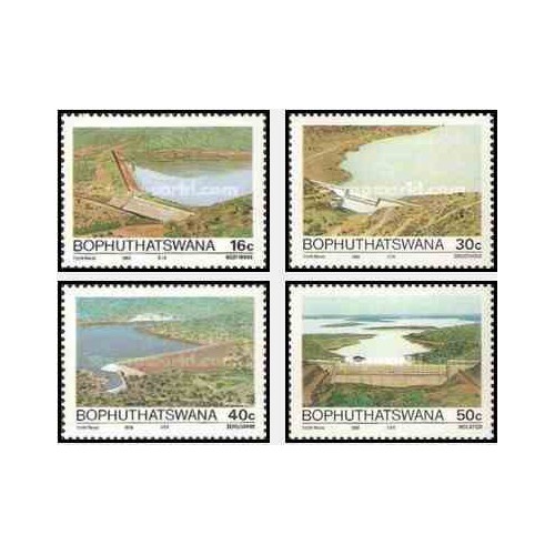 4 عدد تمبر سدها - بوتسوانا آفریقای جنوبی 1988