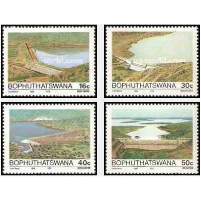 4 عدد تمبر سدها - بوتسوانا آفریقای جنوبی 1988