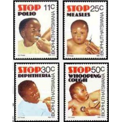 4 عدد تمبر بهداشت - بوتسوانا آفریقای جنوبی 1985