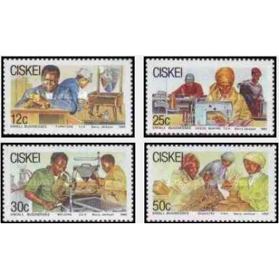4 عدد تمبر مشاغل کوچک - سیسکی آفریقای جنوبی 1988