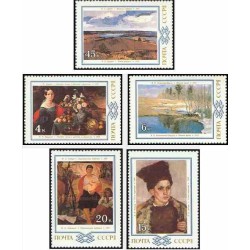 5 عدد تمبر تابلوهای نقاشی بلاروسی - شوروی 1983