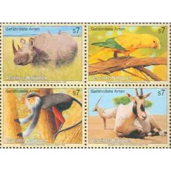 4 عدد تمبر حیوانات در معرض تهدید  - وین سازمان ملل 1995 قیمت 5.6 دلار