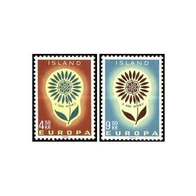 2 عدد  تمبر مشترک اروپا - Europa Cept  - ایسلند 1964