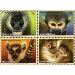 4 عدد تمبر گونه های در معرض انقراض  - نیویورک سازمان ملل 2007
