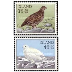 2 عدد  تمبر خیریه - راک پترمیگان  - ایسلند 1965