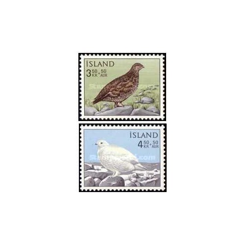 2 عدد تمبر خیریه - راک پترمیگان - ایسلند 1965 2 عدد تمبر خیریه - راک پترمیگان - ایسلند 1965