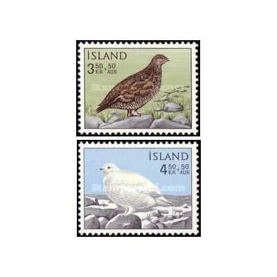 2 عدد  تمبر خیریه - راک پترمیگان  - ایسلند 1965