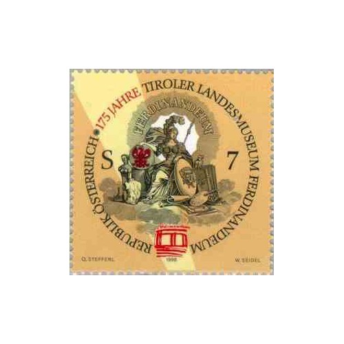 1 عدد تمبر 175مین سال تاسیس موزه ملی تیرول بنام فردینامدوم  - اتریش 1998