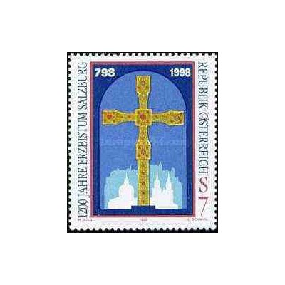 1 عدد تمبر 1200مین سال بنیانگذاری اسقف سالزبورگ - اتریش 1998