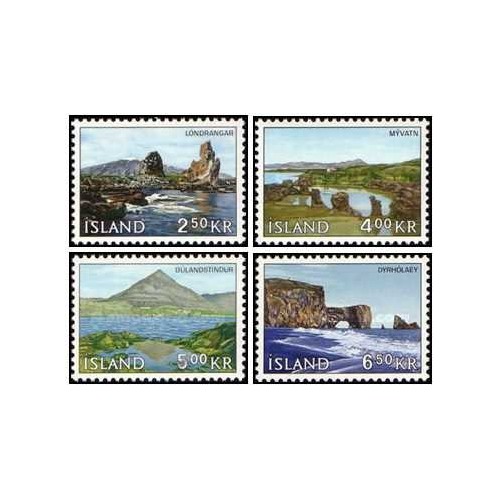 4 عدد  تمبر مناظر ایسلندی - ایسلند 1966