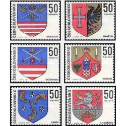 6 عدد تمبر نشان مراکز استانها - چک اسلواکی 1969