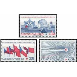 3 عدد تمبر سیزدهمین کنگره حزب کمونیست - چک اسلواکی 1966