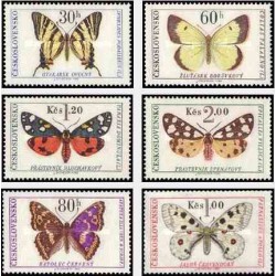 6 عدد تمبر پروانه ها و بیدها - چک اسلواکی 1966 قیمت 11.2 دلار