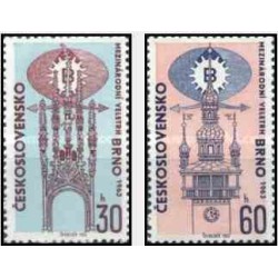 2 عدد تمبر نمایشگاه بین المللی برنو - چک اسلواکی 1963