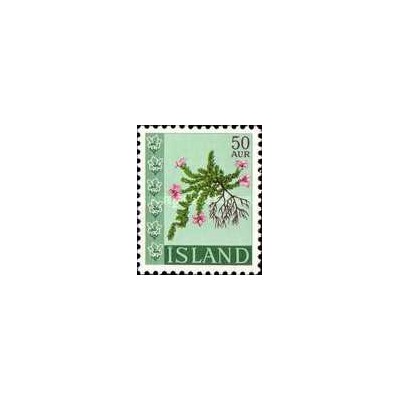 1 عدد  تمبر  سری پستی  - گلها - 50aur- ایسلند 1968