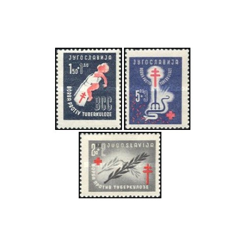 3 عدد  تمبر مبارزه با سل - یوگوسلاوی 1948