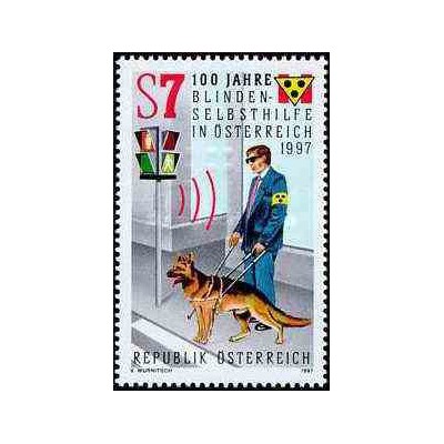 1 عدد تمبر صدمین سال خدمات خود راهنما برای نابینایان - اتریش 1997