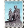 1 عدد  تمبر  مجسمه جانشین و نویسنده فردریک فریدریکسون - ایسلند 1968