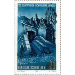 1 عدد تمبر یادبود اریک ولفگانگ کورنگولد - آهنگساز و رهبر ارکستر - اتریش 1997 قیمت 4.3 دلار