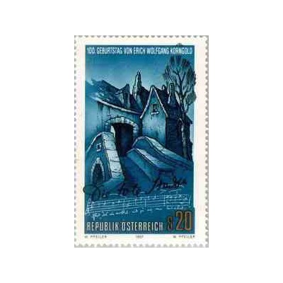 1 عدد تمبر یادبود اریک ولفگانگ کورنگولد - آهنگساز و رهبر ارکستر - اتریش 1997 قیمت 4.3 دلار